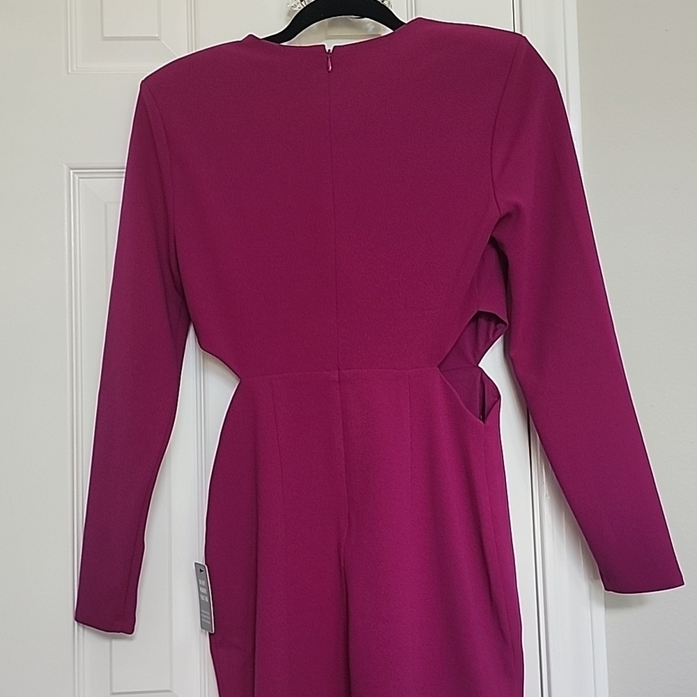 NWT Express Strong Shoulder Side Cutout Mini Dress Pink Size Small - Picture 6 of 6